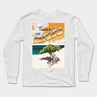 Aruba travel poster Long Sleeve T-Shirt